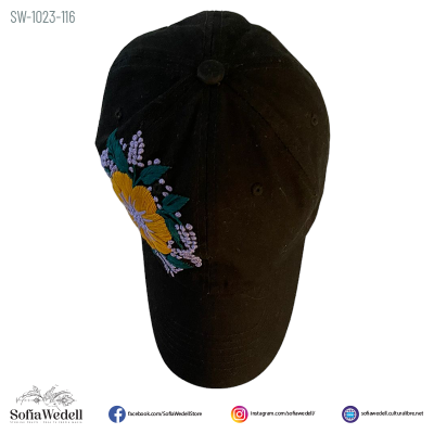 Gorra negra con bordado artesanal (SW-1023-116)