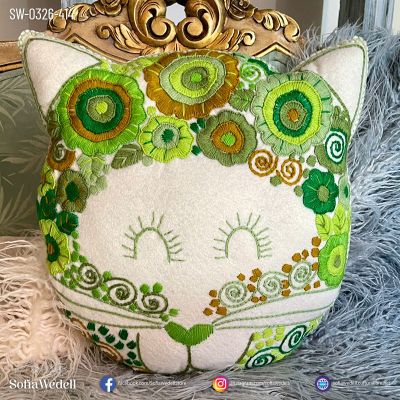 Gato con bordado artesanal SW-0326-414