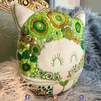 Gato con bordado artesanal SW-0326-414
