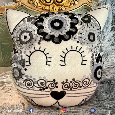 Gato con bordado artesanal SW-0326-417