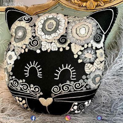 Gato con bordado artesanal SW-0326-422