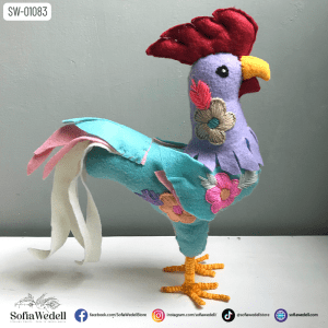Gallo lila con Bordado Artesanal (SW-01083)