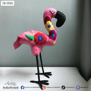 Flamenco rosa con Bordado Artesanal (SW-01084)