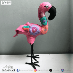 Flamenco rosa con Bordado Artesanal (SW-01085)