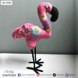 Flamenco rosa con Bordado Artesanal (SW-01086)